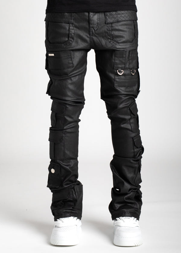 Obsidian Black Tactical Stacked Denim - Guapi Clothing