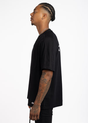 Obsidian Black Half Moon Tee