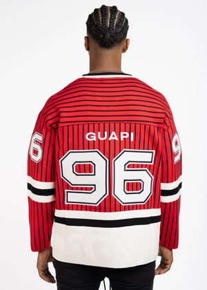 Blood Red Knit Hockey Jersey