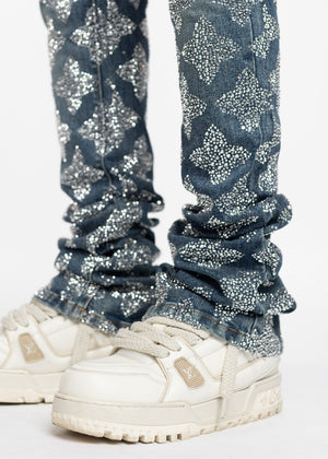 Vintage Blue Embellished Denim