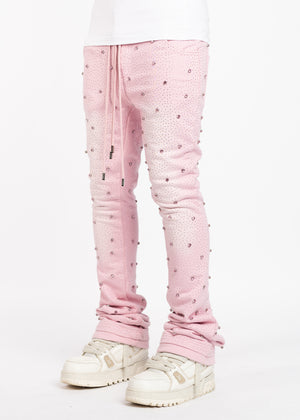 French Rose Embellished Sweat Pants