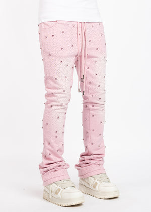 French Rose Embellished Sweat Pants