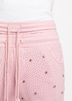 French Rose Embellished Sweat Pants