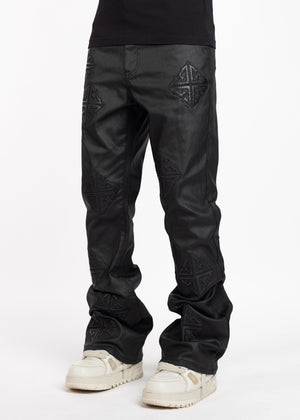 Obsidian Black Icon Flared Denim