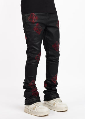 Obsidian Black Icon Embellished Denim V2