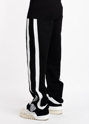 Obsidian Black Flared Sweat Pants