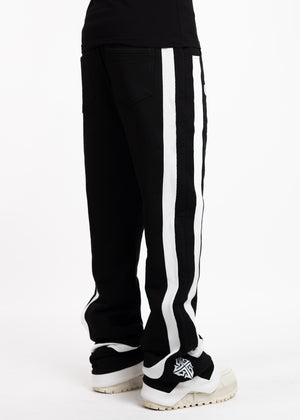 Obsidian Black Flared Sweat Pants