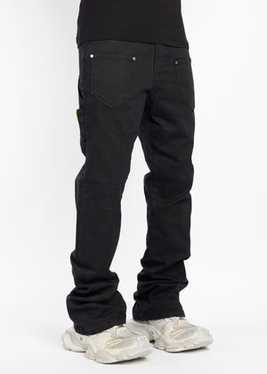 Obsidian Black Flared Denim