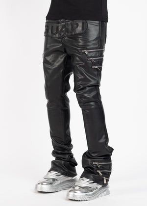 Obsidian Black Logo Leather Pant