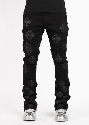 All Black Icon Stacked Denim