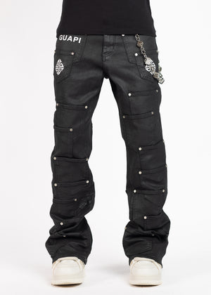 Obsidian Black Dice Flared Denim