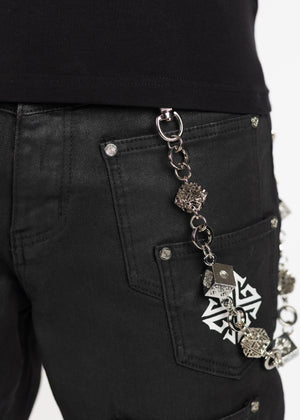 Obsidian Black Dice Flared Denim