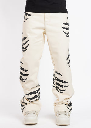 Cream Hell Dragger Leather Pant