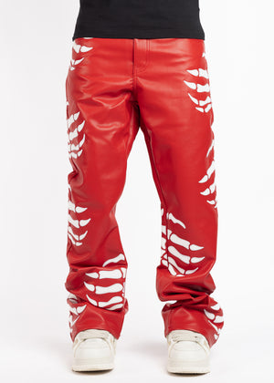 Blood Red Hell Dragger Leather Pant