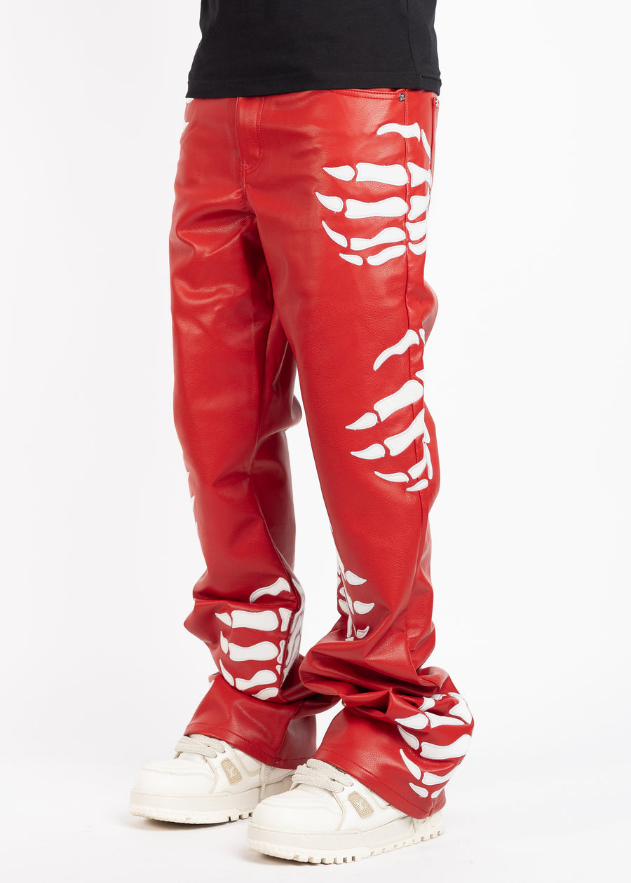 Blood Red Hell Dragger Leather Pant