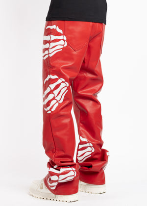 Blood Red Hell Dragger Leather Pant