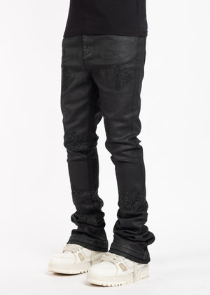 Obsidian Black Icon Embellished Denim