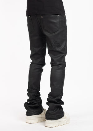 Obsidian Black Icon Embellished Denim