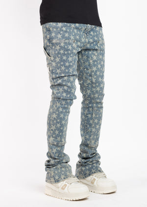 Vintage Blue Laser Stars Denim