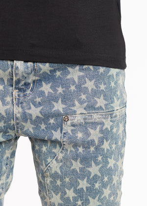 Vintage Blue Laser Stars Denim