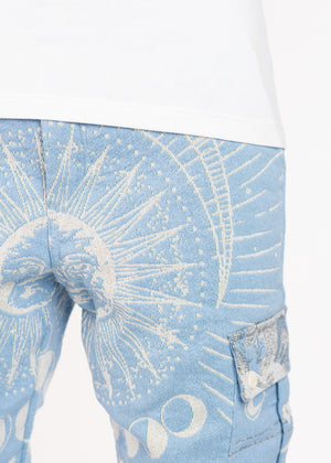 Aqua Blue Tapestry Pant