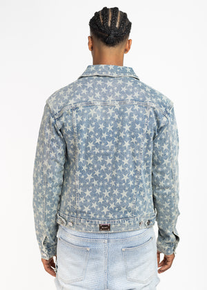 Vintage Blue Stars Denim Jacket