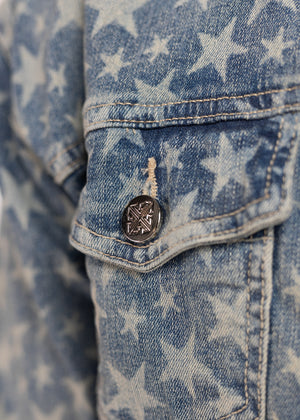 Vintage Blue Stars Denim Jacket