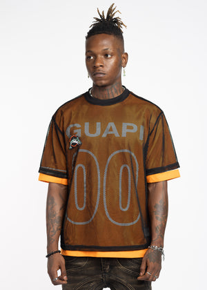 Tiger Orange Mesh Football Tee