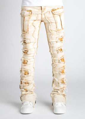 Cream Vintage Stacked Denim - Guapi Clothing