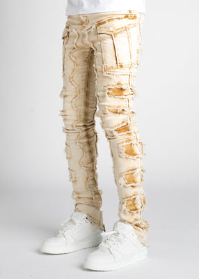 Cream Vintage Stacked Denim - Guapi Clothing