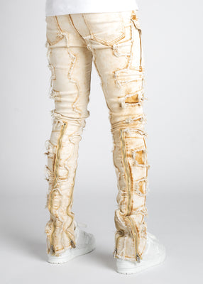 Cream Vintage Stacked Denim - Guapi Clothing