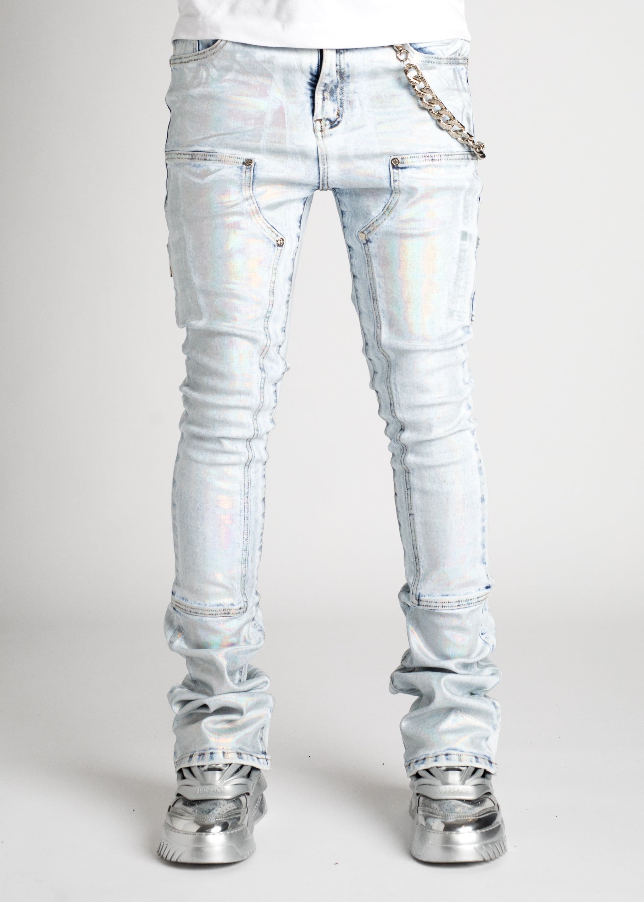 Steel Blue Prism Stacked Denim - Guapi Clothing