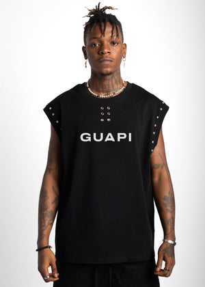 Obsidian Black Sleeveless Logo Tee