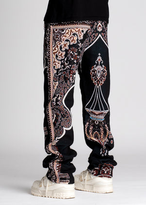 Obsidian Black Persian Tapestry Pants