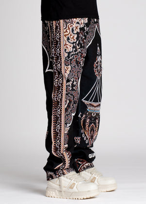 Obsidian Black Persian Tapestry Pants