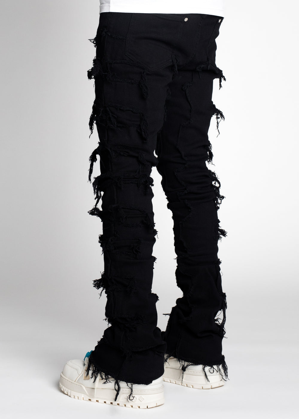 Obsidian Black Blood Diamond Stacked Denim - Guapi Clothing