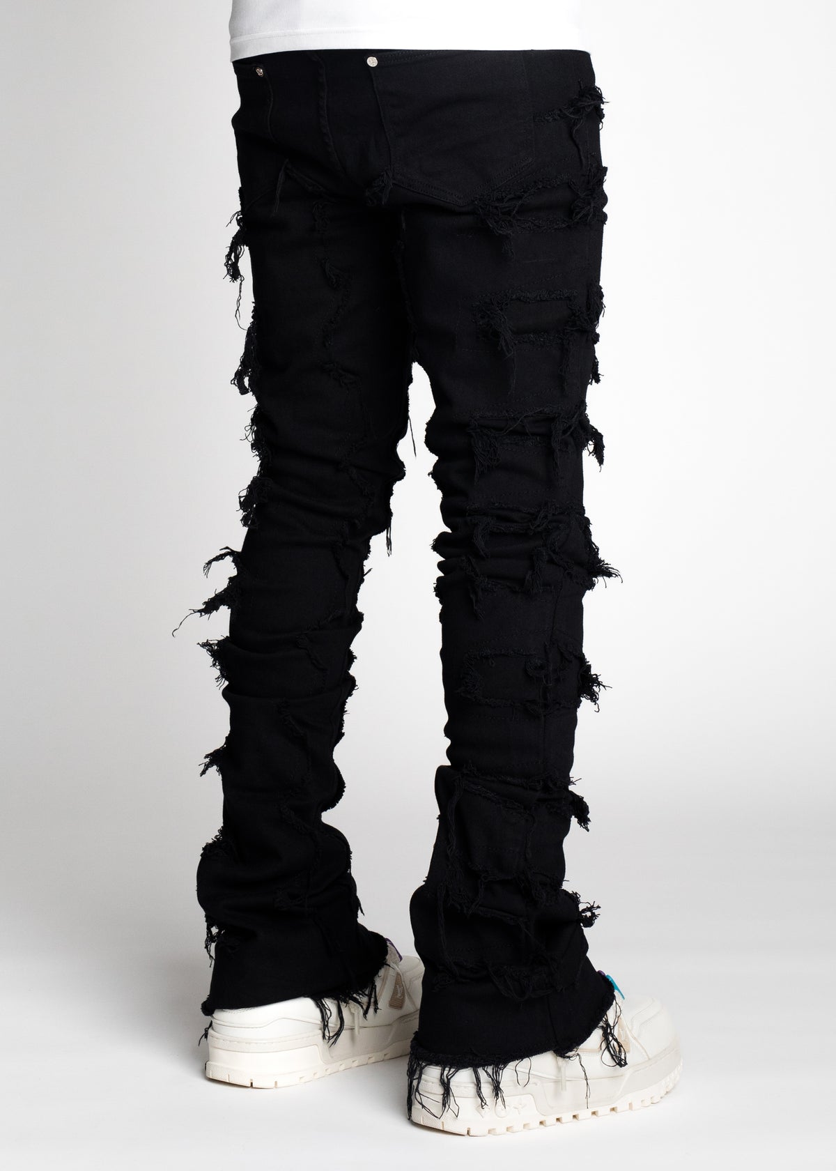 Obsidian Black Blood Diamond Stacked Denim - Guapi Clothing