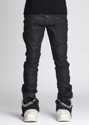 Obsidian Black Waxed Chain Denim