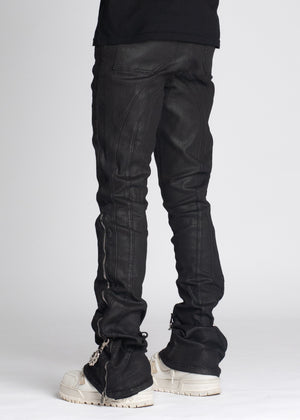 Obsidian Black Waxed Chain Denim