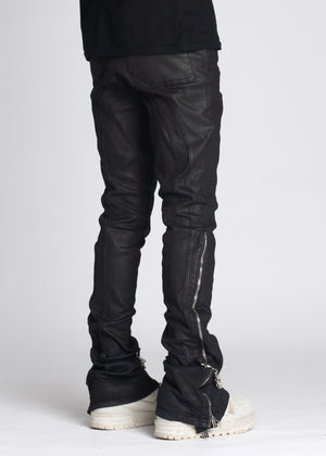 Obsidian Black Waxed Chain Denim