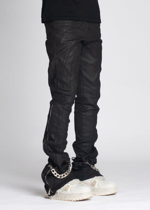 Obsidian Black Waxed Chain Denim