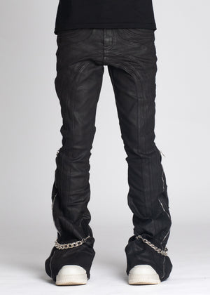 Obsidian Black Waxed Chain Denim