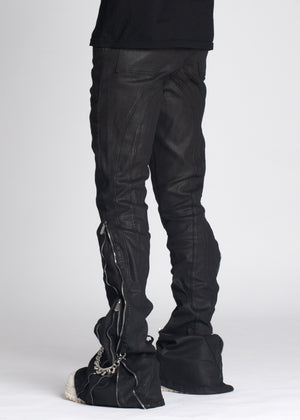 Obsidian Black Waxed Chain Denim