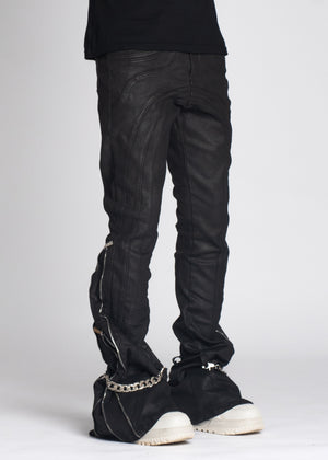 Obsidian Black Waxed Chain Denim