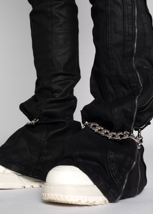 Obsidian Black Waxed Chain Denim