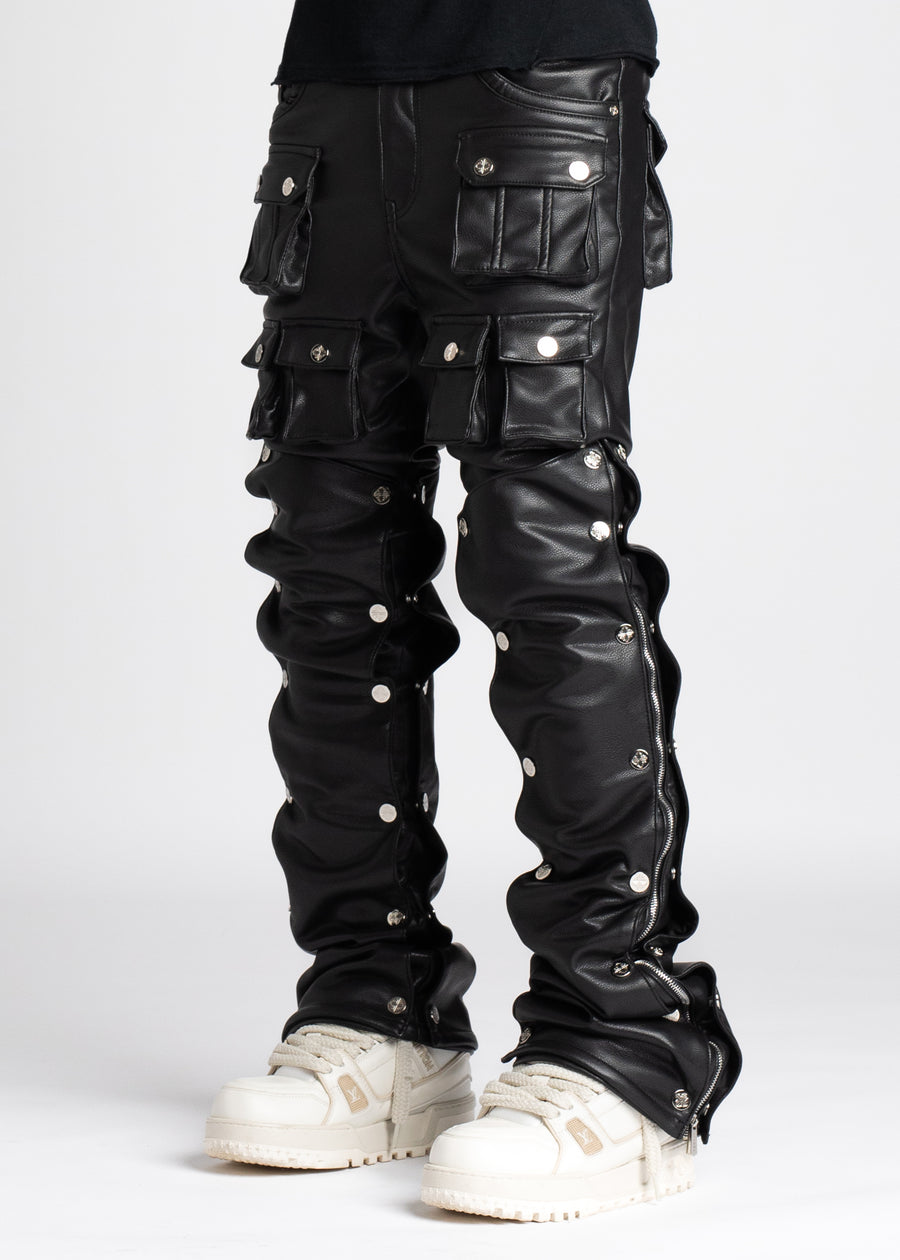 Obsidian Black Premium Leather Pants