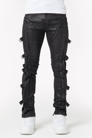 Obsidian Black Buckle Denim