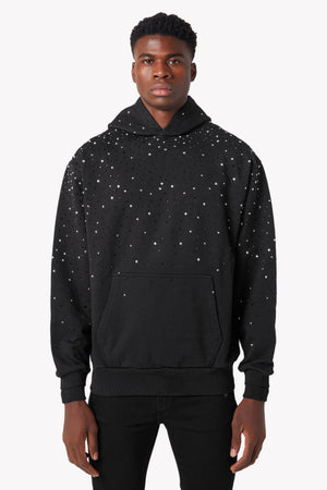 Obsidian Black Embellished Hoodie