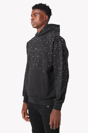 Obsidian Black Embellished Hoodie