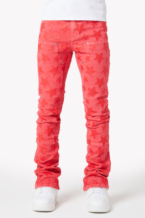 Raspberry Red Stars Denim